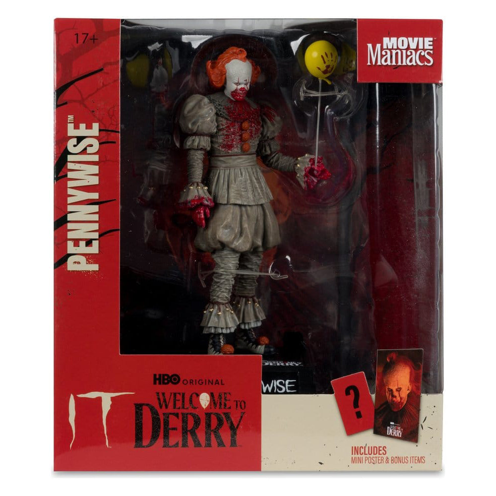 Es Welcome to Derry Movie Maniacs Figur Pennywise (Bloody) 16 cm