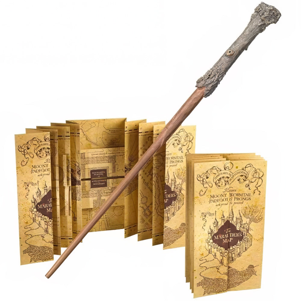 Harry Potter Geschenkset mit Zauberstab und Karte des Rumtreibers