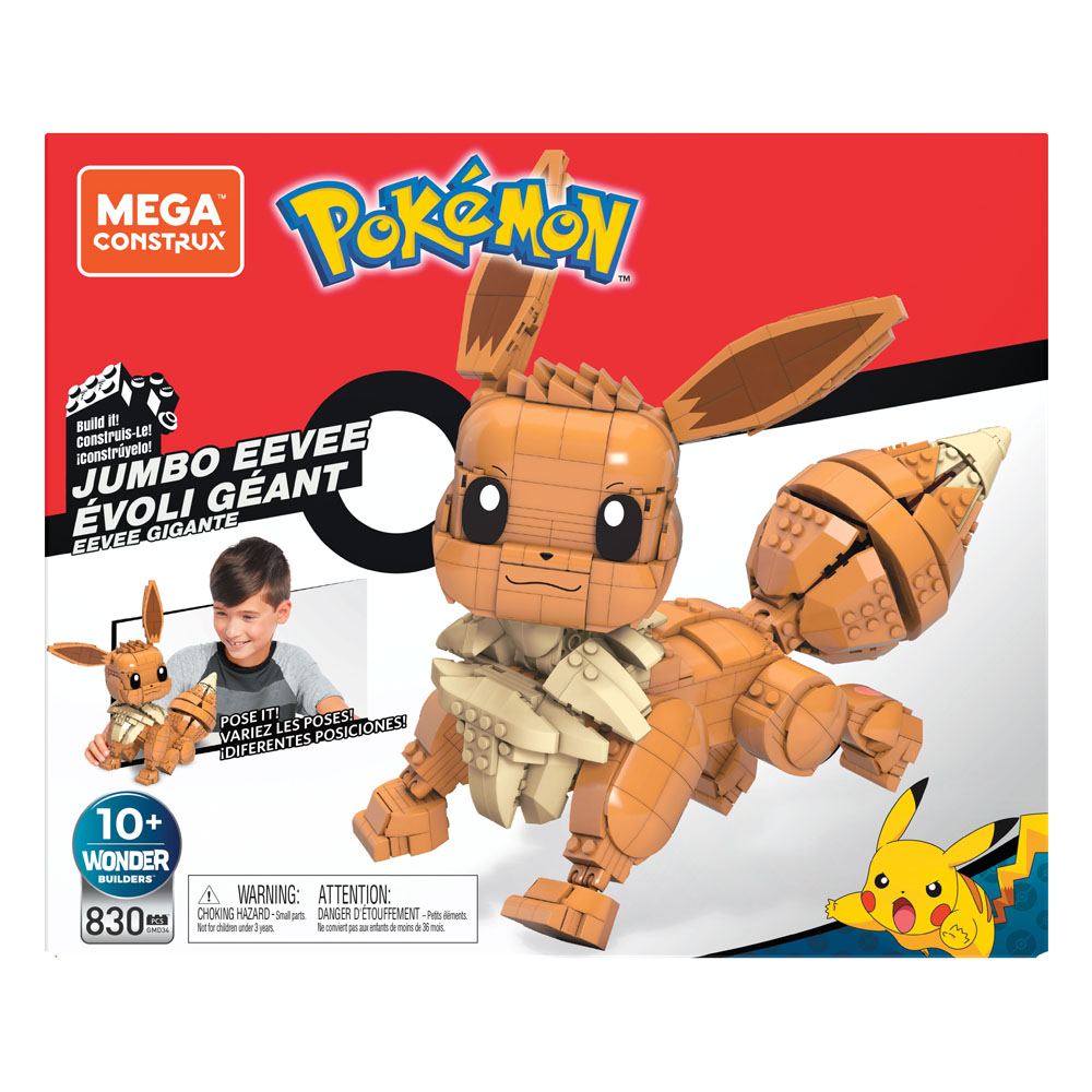 Pokémon Mega Construx Wonder Builders Bauset Jumbo Evoli 29 cm Verpackung beschädigt