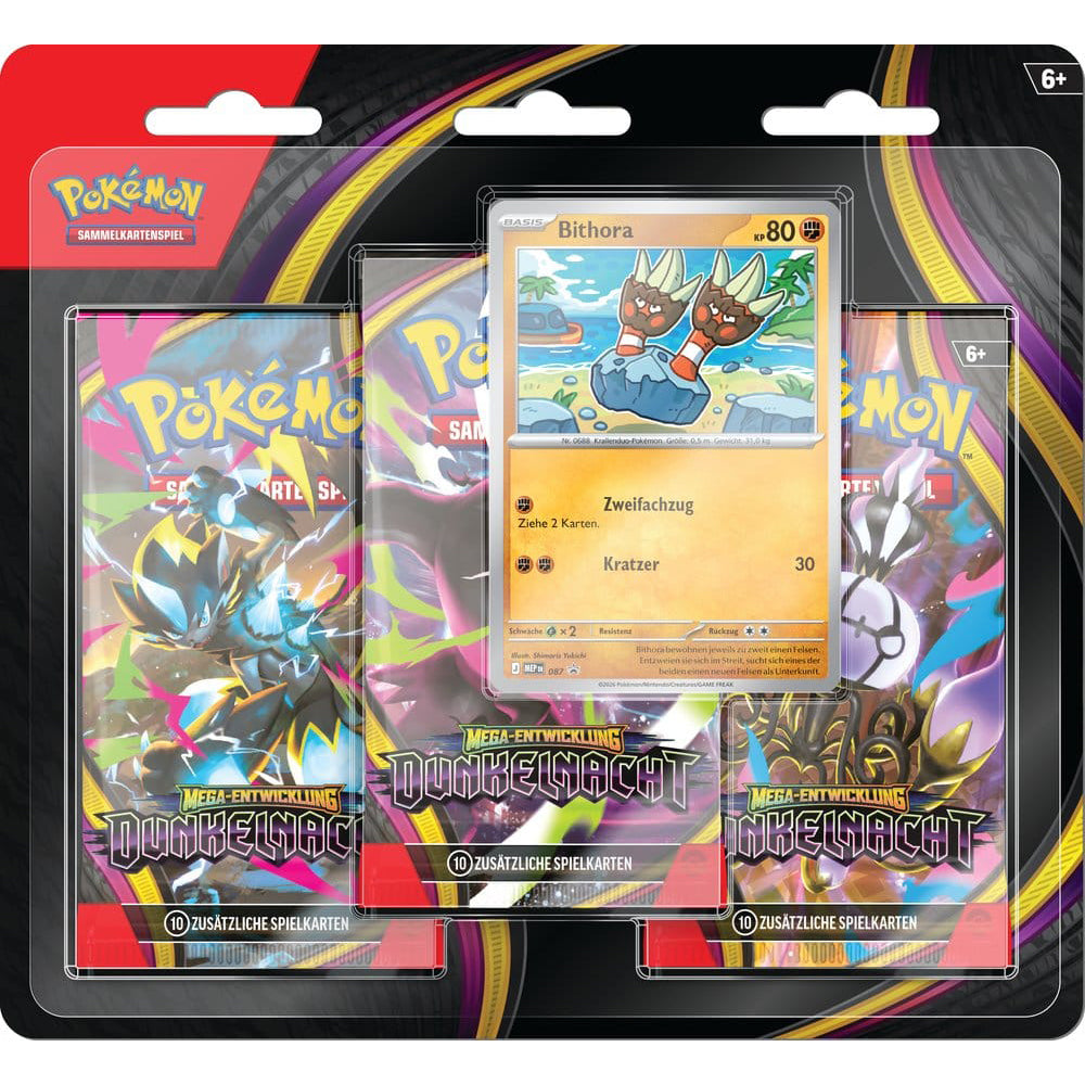 Pokemon TCG: Mega-Entwicklung – Dunkelnacht 3er-Pack Blister *Deutsche Version*