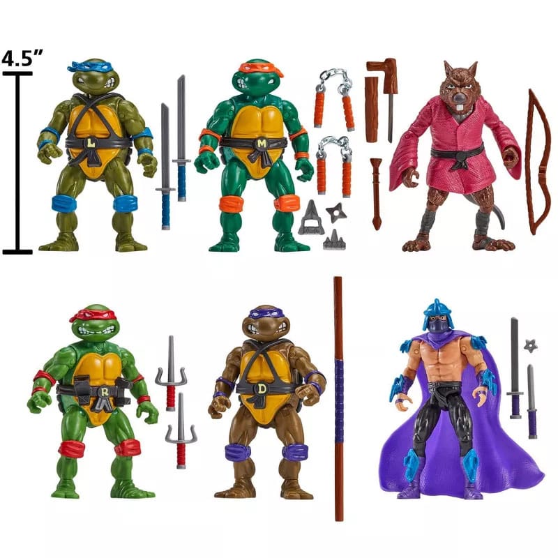 Teenage Mutant Ninja Turtles 6er-Pack Actionfiguren 1988 Remastered EU Exclusive