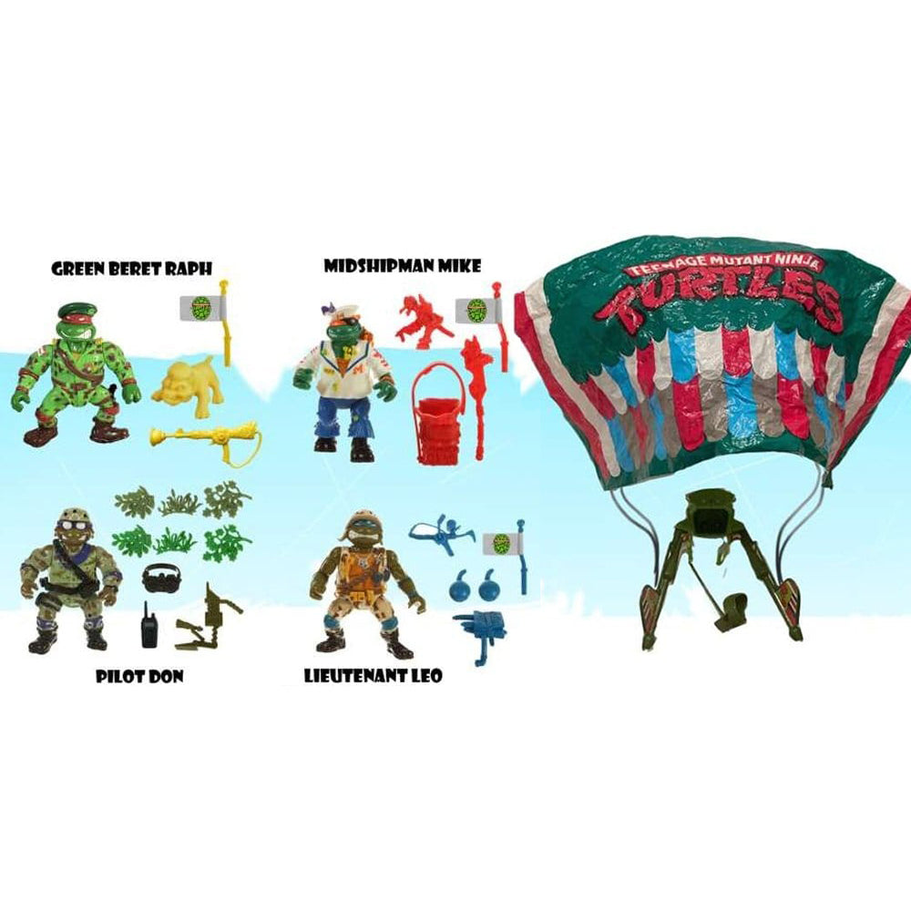 Teenage Mutant Ninja Turtles Classic Actionfiguren 4er-Pack Sewer Heroes mit Fallschirm