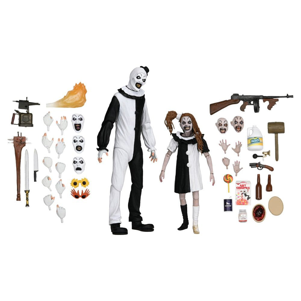 Terrifier 2 2er-Pack Actionfiguren Ultimate Art the Clown & Little Pale Girl 18 cm PRE-ORDER