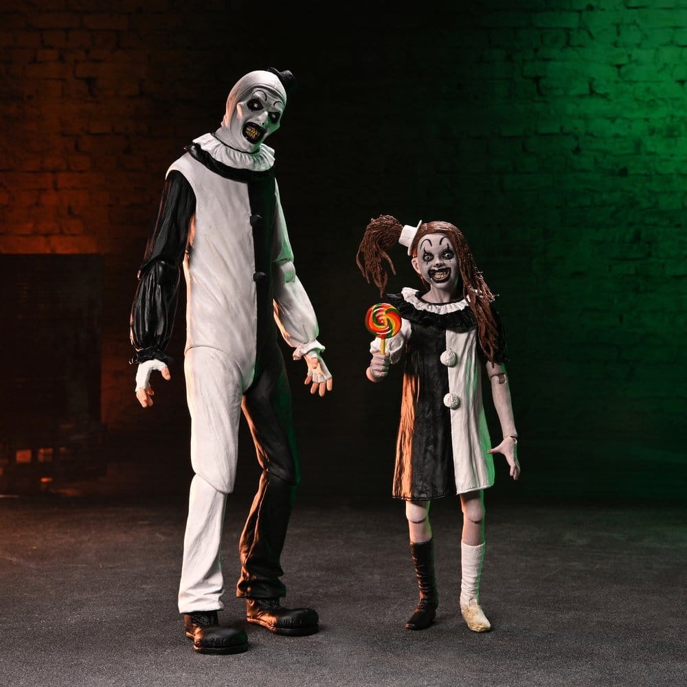 Terrifier 2 2er-Pack Actionfiguren Ultimate Art the Clown & Little Pale Girl 18 cm PRE-ORDER