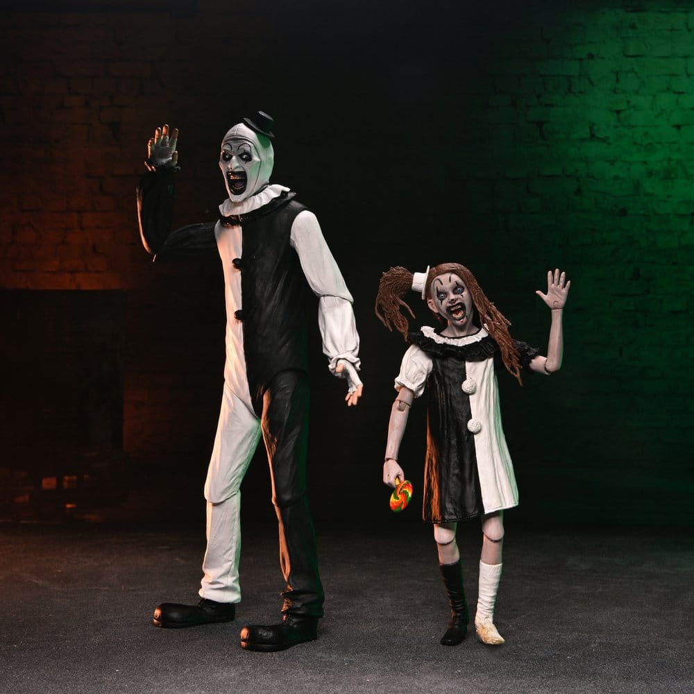 Terrifier 2 2er-Pack Actionfiguren Ultimate Art the Clown & Little Pale Girl 18 cm PRE-ORDER