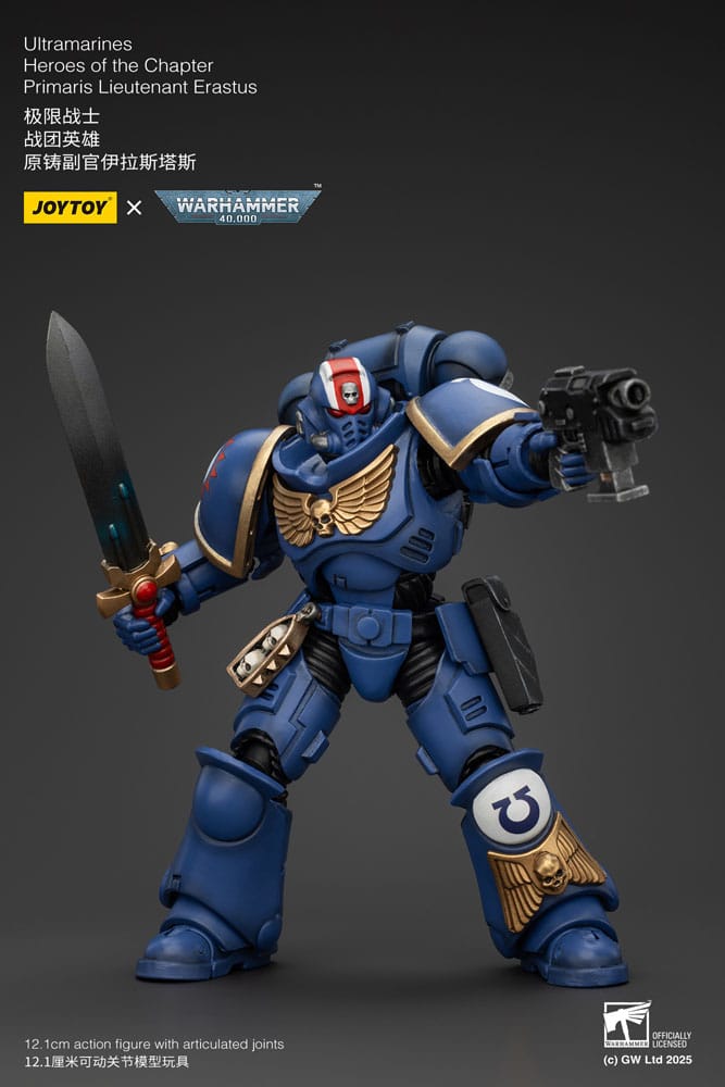 Warhammer 40k Actionfigur 1/18 Ultramarines Heroes of the Chapter Primaris Lieutenant Erastus 12 cm