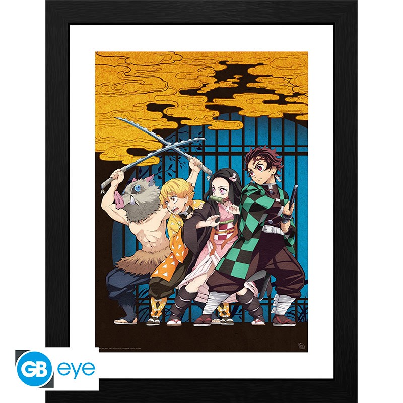 Demon Slayer - gerahmtes Bild "Key Art" (30x40)