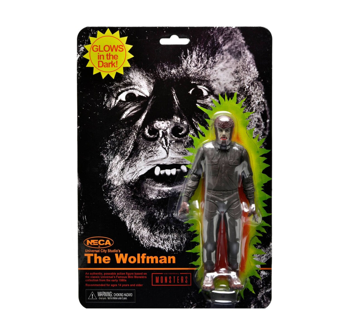 Universal Monsters Actionfigur Wolf Man 18 cm Retro Glow