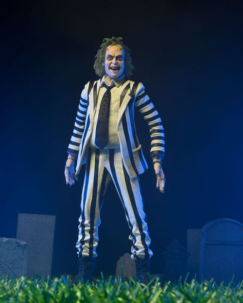 Beetlejuice 1988 Actionfigur Beetlejuice Black and White Striped Suit 18 cm