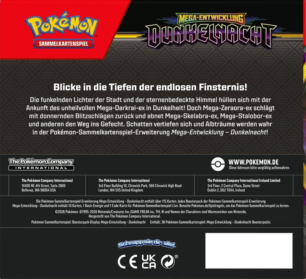 Pokemon TCG Mega-Entwicklung – Dunkelnacht Booster Display (36) *Deutsche Version*